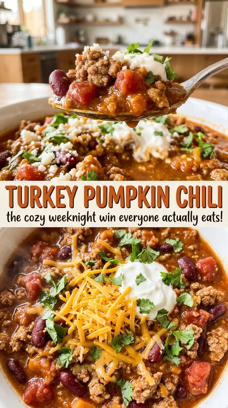 Turkey pumpkin chili savory one-pot