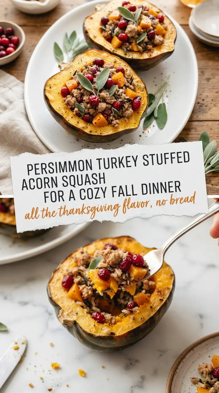 Turkey Stuffed Acorn Squash cozy savory