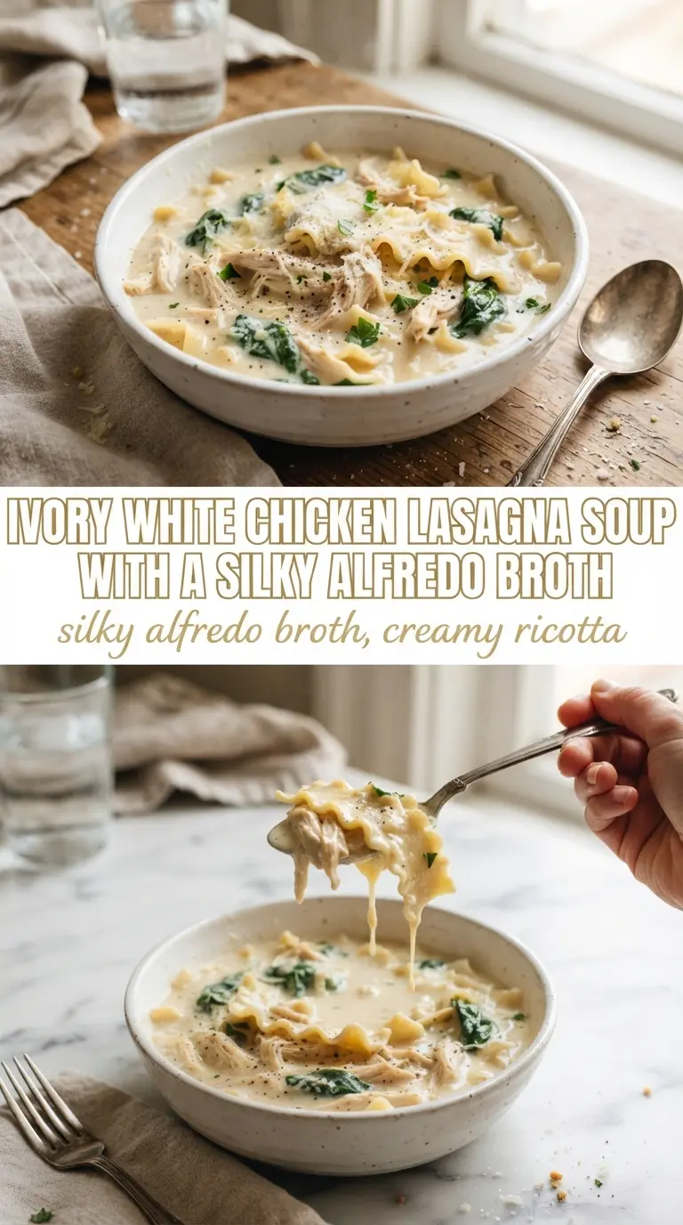 White Chicken Lasagna Soup creamy, cozy, ricotta