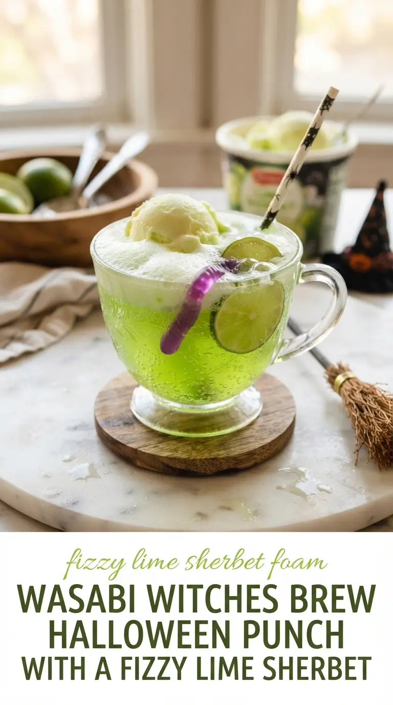 Witches Brew Halloween Punch foamy green spooky